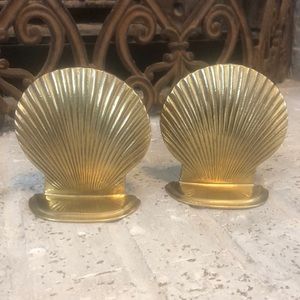 Brass seashell bookends
